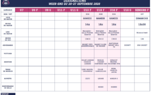 Programme du week-end - 26 / 27 Septembre 2026