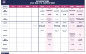 Programme du week-end - 03 / 04 Octobre 2026
